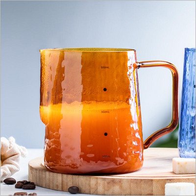 Eworld boroszilikát üveg tejhabosító edény, 20 oz/600 ml espresso barista latte cappuccino tejkrémes csésze habosító edény