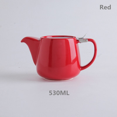 Teáskészlet 580 ml-es porcelán teáskanna, színes, kézzel készített teáskanna 18/8-as rozsdamentes acél fedővel, rendkívül finom infúzióval a levéltea főzéséhez