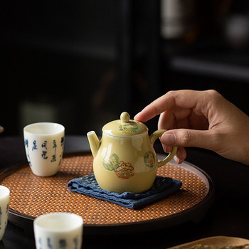 120 ml Boutique Overglaze Color Flower Art Керамични чайници за чай Домакински чайник в китайски стил Чайник за чай Kung Fu Комплект за чай