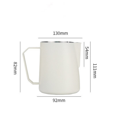 Cană de cafea pentru cafea, ulcior metalic pentru spumare a laptelui, 600 ml, recipient pentru ulcior pentru latte, curcubeu