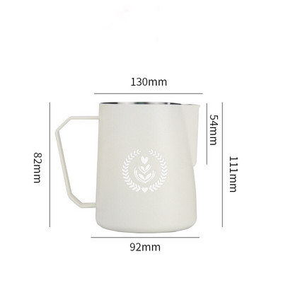 Cană de cafea pentru cafea, ulcior metalic pentru spumare a laptelui, 600 ml, recipient pentru ulcior pentru latte, curcubeu