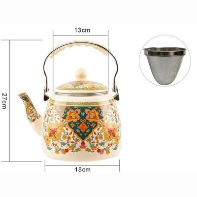 1,5 l 2,4 l 3,3 l emaliuotas arbatinukas arbatinukas arbatinukas ąsotis arbatinukas dujinė indukcinė viryklė emaliuotas puodas švilpimo virdulys vandens grafinas