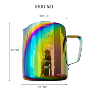 350 / 600 ml-es rozsdamentes acél konyhai otthoni fogantyús kávéfüzér csésze kancsó kávémérleggel.