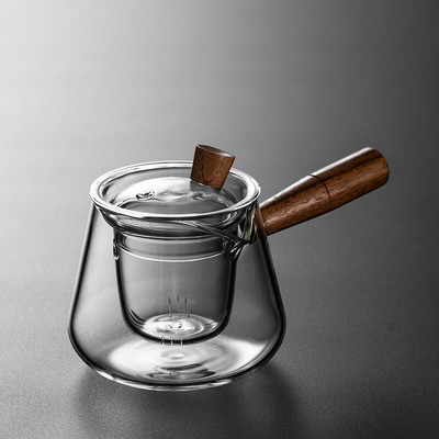 HMLOVE üveg, átlátszó edényszűrő kínai teaszertartás tearuházati készletek csésze magas bórtartalmú szilikon japán teáskanna vízforraló 600 ml