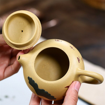 Yixing Purple Clay Lotus Xi Shi Teapots Ръчно изработени сурова руда кал Красота Чайник Classic 188 Ball Hole Filter Tea Pot Чай комплект 200 мл