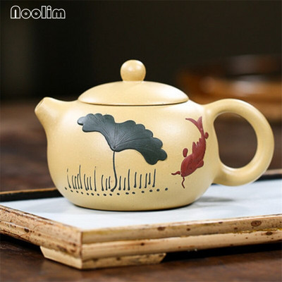Yixing Purple Clay Lotus Xi Shi Teapots Ръчно изработени сурова руда кал Красота Чайник Classic 188 Ball Hole Filter Tea Pot Чай комплект 200 мл