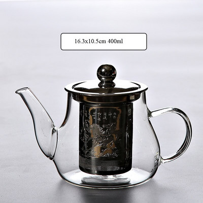 Hőálló üveg teáskanna Infuser teáskanna üveg teáskészlettel