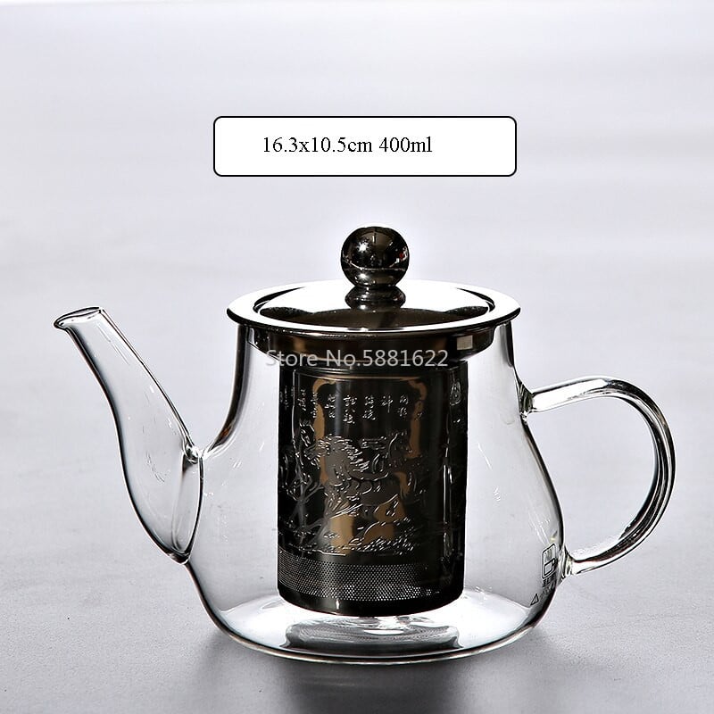 Hőálló üveg teáskanna Infuser teáskanna üveg teáskészlettel