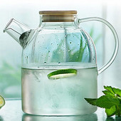 Hőálló teáskanna hideg vizes kancsó csésze nagy boroszilikát üvegpalack nagy kapacitású 34oz / 61oz gass