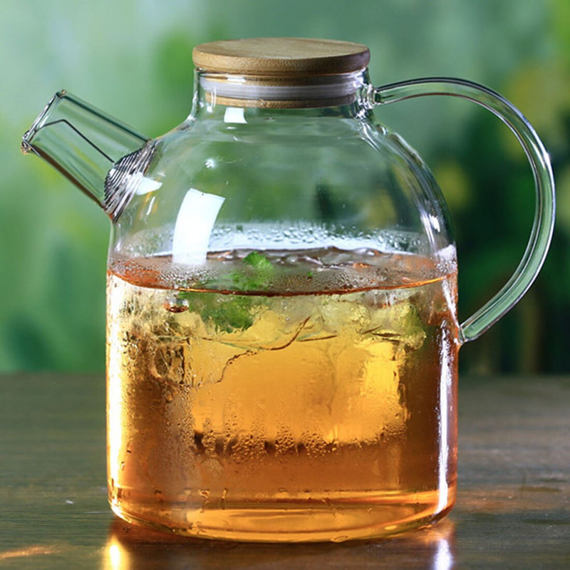 Hőálló teáskanna hideg vizes kancsó csésze nagy boroszilikát üvegpalack nagy kapacitású 34oz / 61oz gass
