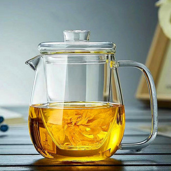 Love Tea, ανθεκτικό στη θερμότητα, γυάλινο φλιτζάνι τσαγιέρα με φίλτρο, γυάλινο κύπελλο τσαγιού Kung Fu Σετ τσαγιού υψηλής θερμοκρασίας με προστασία από έκρηξη