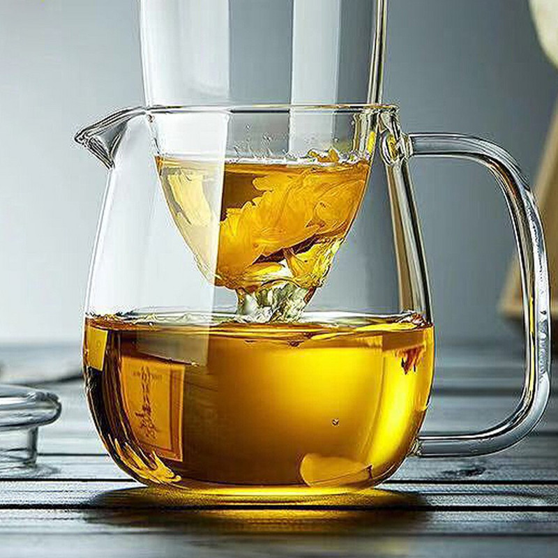Love Tea hőálló üveg teáskanna csésze szűrőfallal Üvegcsésze Kung Fu teáskészlet, magas hőmérsékletű robbanásbiztos tea infúzióval