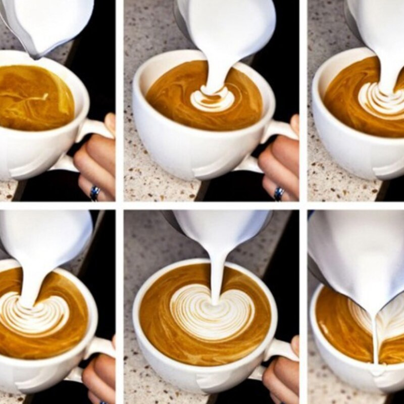 Rozsdamentes acél tejhabos kancsó Eszpresszó kávé Barista Craft Latte Cappuccino tejszínhabos csésze korsó tejeskancsó