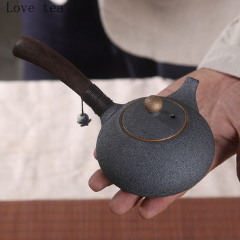 Японски стил Керамичен ретро чайник Чайник със странична дръжка Чайник Обикновено китайско кунг-фу Ръчно изработен офис филтър Чайник Сервиз за чай Съдове