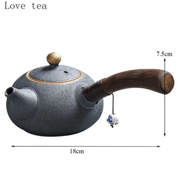 Японски стил Керамичен ретро чайник Чайник със странична дръжка Чайник Обикновено китайско кунг-фу Ръчно изработен офис филтър Чайник Сервиз за чай Съдове