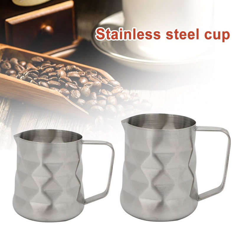 350/600 ml rozsdamentes acél kávé Espresso Latte tejhabos kancsó csésze kiöntővel DIY Konyhai Kávészerszám Tartozékok