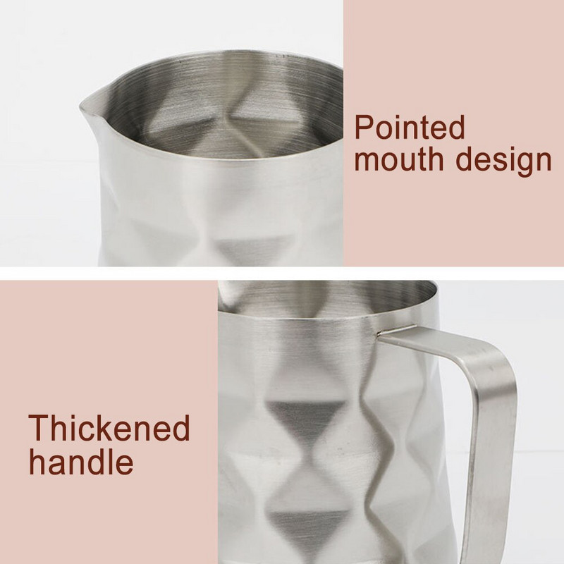350/600 ml rozsdamentes acél kávé Espresso Latte tejhabos kancsó csésze kiöntővel DIY Konyhai Kávészerszám Tartozékok