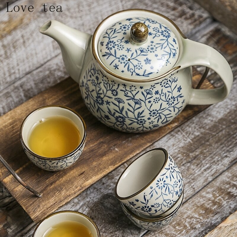 Японски ретро керамичен комплект чайник Чаша Kung Fu комплект чайник чайник творчески комплект вода чайник домакински чайник аксесоари за домашен офис