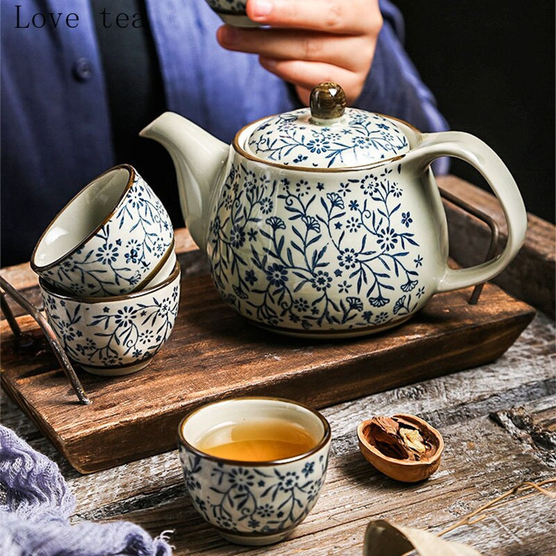 Японски ретро керамичен комплект чайник Чаша Kung Fu комплект чайник чайник творчески комплект вода чайник домакински чайник аксесоари за домашен офис
