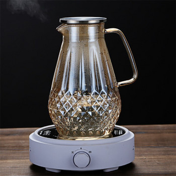Топлоустойчив стъклен чайник Взривозащитен чайник Бутилка за вода за домакинството Прозрачно кафе Кана за чай Кухня Кана за сок с голям капацитет