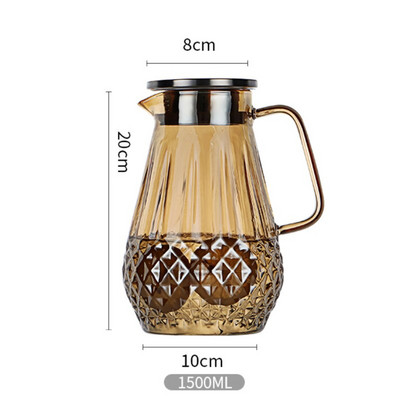 Karščiui atsparus stiklinis arbatinukas, sprogimui atsparus virdulys Buitinis vandens butelis Skaidrus kavos arbatos puodas Virtuvė didelės talpos sulčių ąsotis