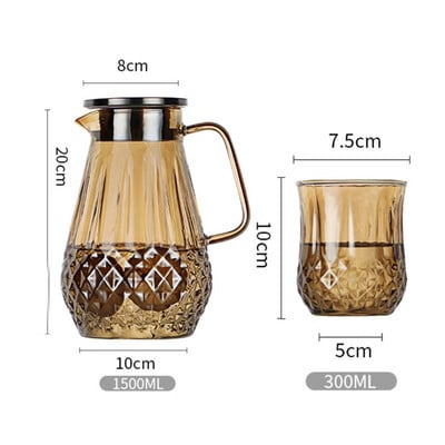 Karščiui atsparus stiklinis arbatinukas, sprogimui atsparus virdulys Buitinis vandens butelis Skaidrus kavos arbatos puodas Virtuvė didelės talpos sulčių ąsotis