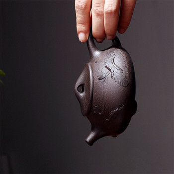 Yixing Purple Clay Teapot Handmade Black Ore Mud Kung Fu Lotus Bottle with Ball Filter Creative Office Pot Teaware Teaware
