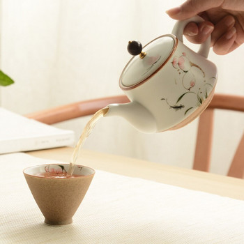 Керамичен ръчно рисуван офис чайник Домакински голям ретро чайник Kung Fu Чаен комплект Jingdezhen Керамика Филтър Чайник Чайник