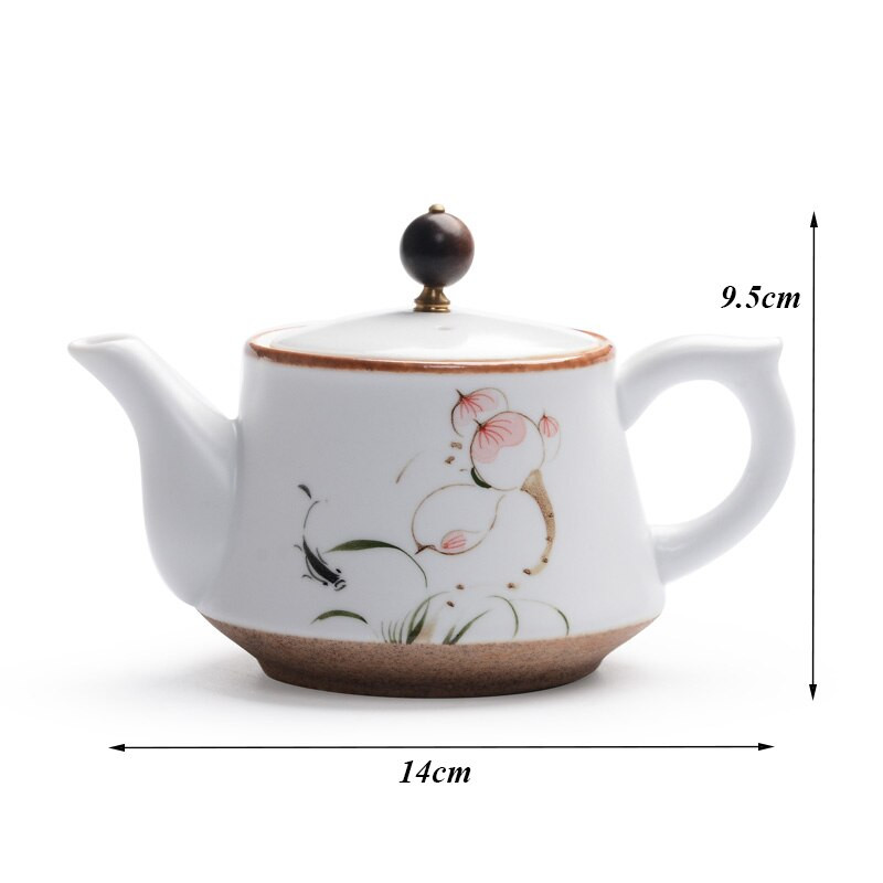 Keraminis rankomis dažytas biuro arbatinukas Buitinis didelis retro stiliaus virdulys Kung Fu arbatos rinkinys Jingdezhen keramikos filtras arbatos virimo aparatas arbatos indas