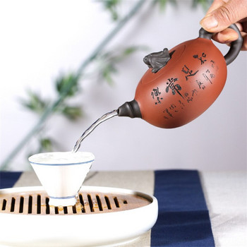 Офис чайници от лилава глина Yixing Автентична издълбана кана за чай, ръчно изработена кунг-фу кана, домакински сервиз за чай, китайски сервиз за чай, подаръци