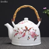 NOOLIM nagy kapacitású kerámia magas hőmérsékletű teáskanna fogantyúval és szűrővel Jingdezhen fehér porcelán étterem teáskanna