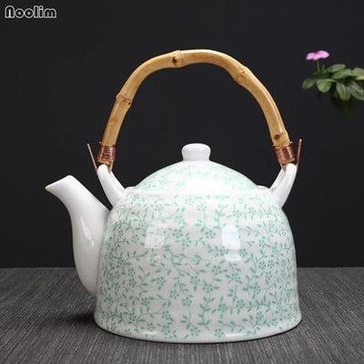 NOOLIM nagy kapacitású kerámia magas hőmérsékletű teáskanna fogantyúval és szűrővel Jingdezhen fehér porcelán étterem teáskanna