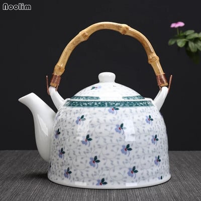 NOOLIM nagy kapacitású kerámia magas hőmérsékletű teáskanna fogantyúval és szűrővel Jingdezhen fehér porcelán étterem teáskanna