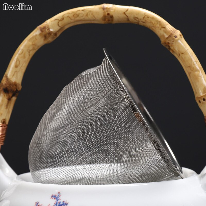 NOOLIM nagy kapacitású kerámia magas hőmérsékletű teáskanna fogantyúval és szűrővel Jingdezhen fehér porcelán étterem teáskanna