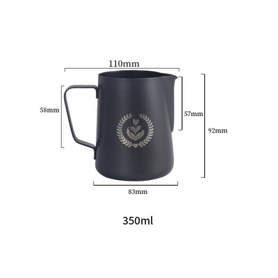 Espresso garų ąsotis 350/600 ml, espreso pieno putų ąsotis, kavos pieno putų puodukas, kavos garų ąsotis