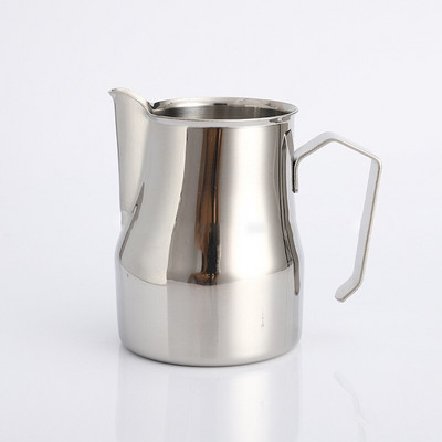 304 Rozsdamentes acél tejhabos csésze éles szájú olasz húzó virágcsésze hosszú szájú tejhab húzó virághengeres kávéfőző készülék