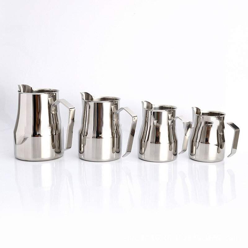 304 Rozsdamentes acél tejhabos csésze éles szájú olasz húzó virágcsésze hosszú szájú tejhab húzó virághengeres kávéfőző készülék