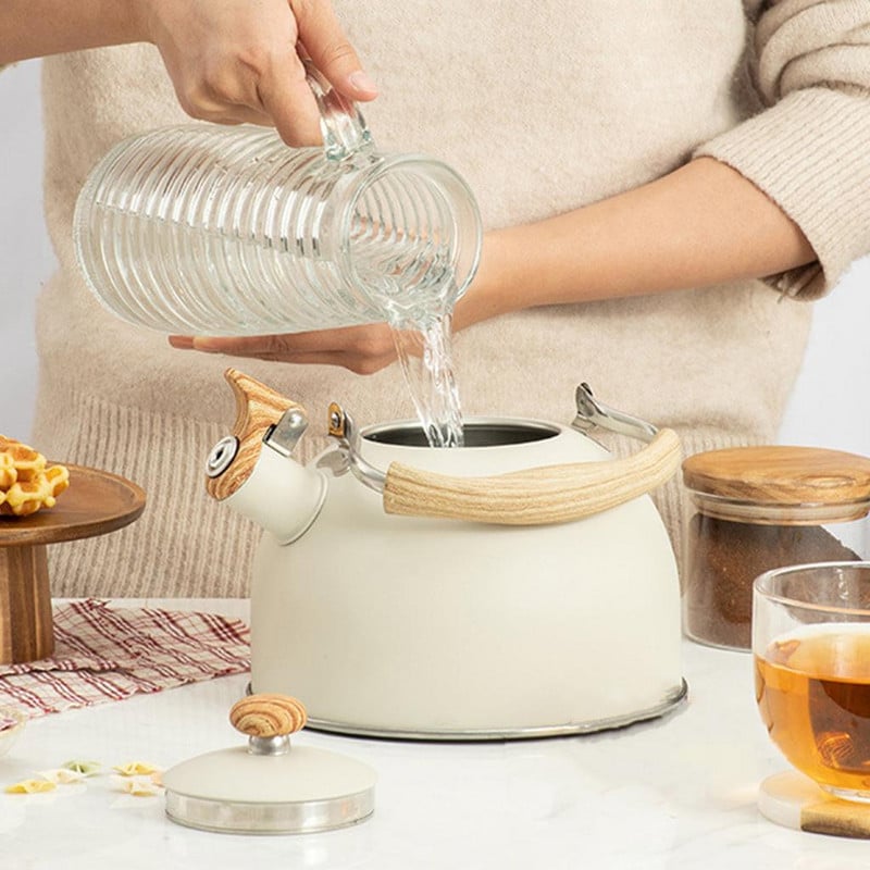 Fierbător fluierător din oțel inoxidabil de uz casnic pentru apă fierbinte Ustensile de gătit de călătorie ceainic de cafea