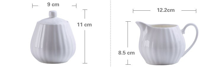 Plain White Bone China Cafe Sugar Bowl krémcsónak, Sütőtök kreatív dizájn, Cafe tejeskancsó, Tejkancsó, Kávétartozékok