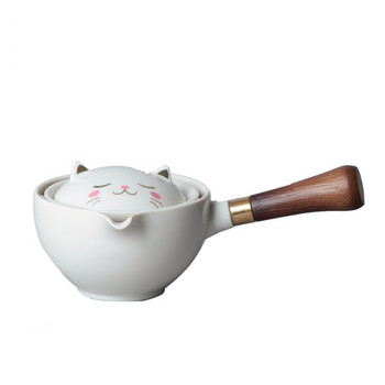 Керамичен въртящ се чайник Въртящ се на 360 чайник Керамичен уред за приготвяне на чай Инфузер за тенджера за пътуване на открито Чаша Чаша