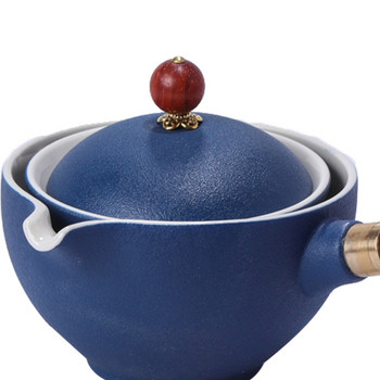 Керамичен въртящ се чайник Въртящ се на 360 чайник Керамичен уред за приготвяне на чай Инфузер за тенджера за пътуване на открито Чаша Чаша