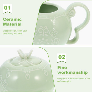 Pitcher Sugar Creamer Ceramiccream Coffeelid Bowlcontainer Σετ σερβιρίσματος αλατιού σάλτσας Διανομέας Κούπα Κανάτες Κανάτες Pourer Porcelain Latte