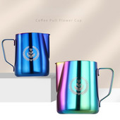 350 ml/600 ml pieno ąsočiai iš nerūdijančio plieno išgalvotas kavos cilindras su svarstyklėmis „pasidaryk pats“ Latte kavos puodelis Pieno puodo kavos priedai