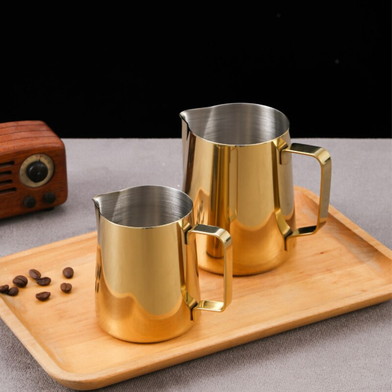 350 ml/600 ml pieno ąsočiai iš nerūdijančio plieno išgalvotas kavos cilindras su svarstyklėmis „pasidaryk pats“ Latte kavos puodelis Pieno puodo kavos priedai