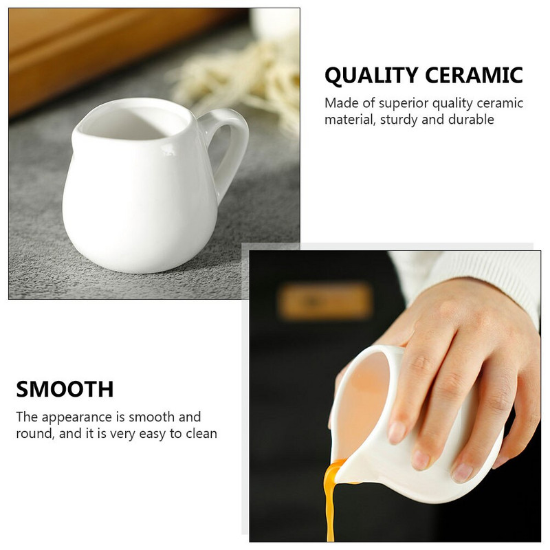 Urcică din ceramică Mini oală pentru sos de salată Cești de băutură Dispenser multifuncțional Sos Toarnă Picurator Cafea Turnător Barcă