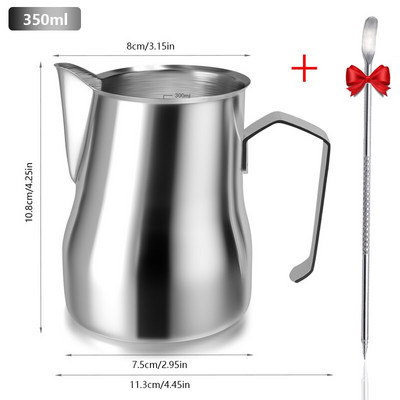 500 ml 304 nerūdijančio plieno rankinis Mota pieno ąsočio putotuvas, Latte pieno plaktuvas su graduotu pieno ąsočiu