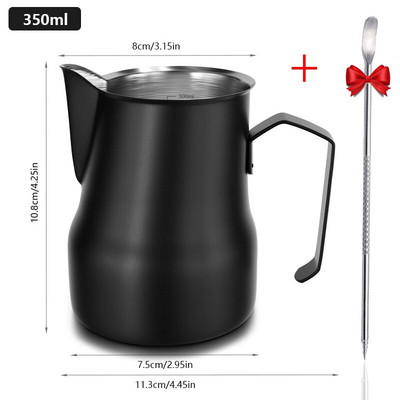 500 ml 304 nerūdijančio plieno rankinis Mota pieno ąsočio putotuvas, Latte pieno plaktuvas su graduotu pieno ąsočiu