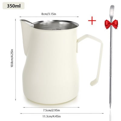 500 ml 304 nerūdijančio plieno rankinis Mota pieno ąsočio putotuvas, Latte pieno plaktuvas su graduotu pieno ąsočiu