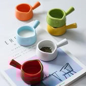 Mini puodas, praktiškas plaunamas mažo dydžio miniatiūriniai keraminiai grietinėlės ąsočiai su rankena pienui