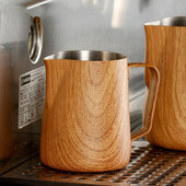 Puodelis su pienu, 300/600 ml grūdėtas nerūdijančio plieno putų puodukas, gėlėtas puodelis, espreso putplasčio puodelis Barista įrankiai